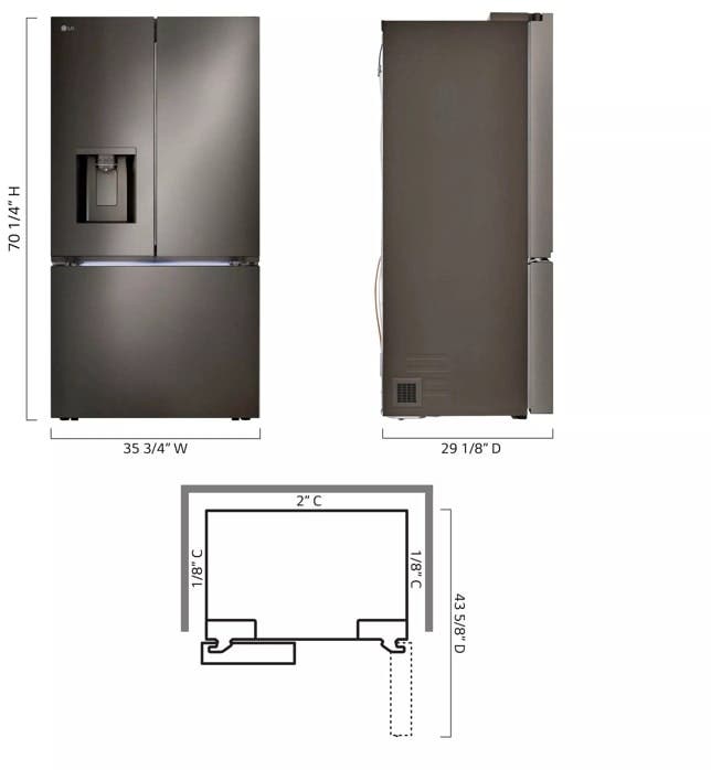 LG LRYXC2606D Printproof Black Stainless Steel