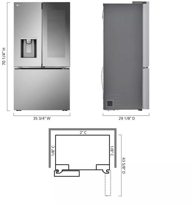 LG LRYKC2606S 36 Inch Counter-Depth MAX™ Smart French Door
