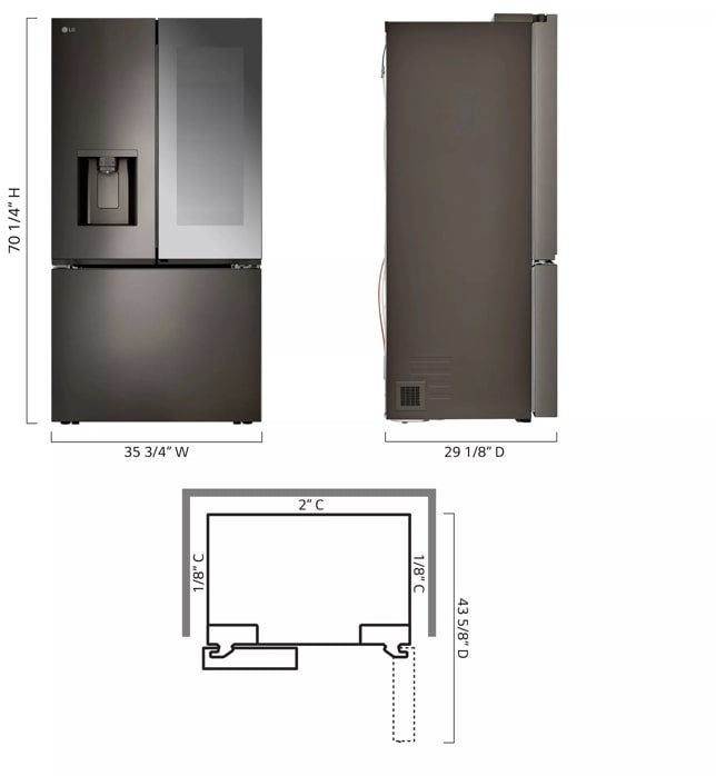 LG LRYKC2606D 36 Inch Counter-Depth MAX™ Smart French Door