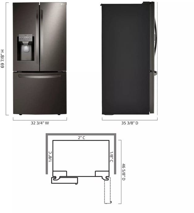 LG LRFXS2503D PrintProof Black Stainless Steel