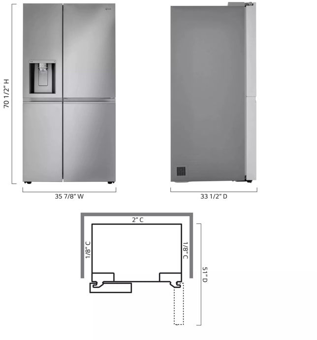 LG LRSDS2706S Print Proof Stainless Steel