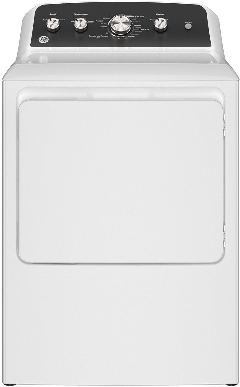 GE ETD48EASWWB 27 Inch Top Load Electric Dryer with Spanish Contr...