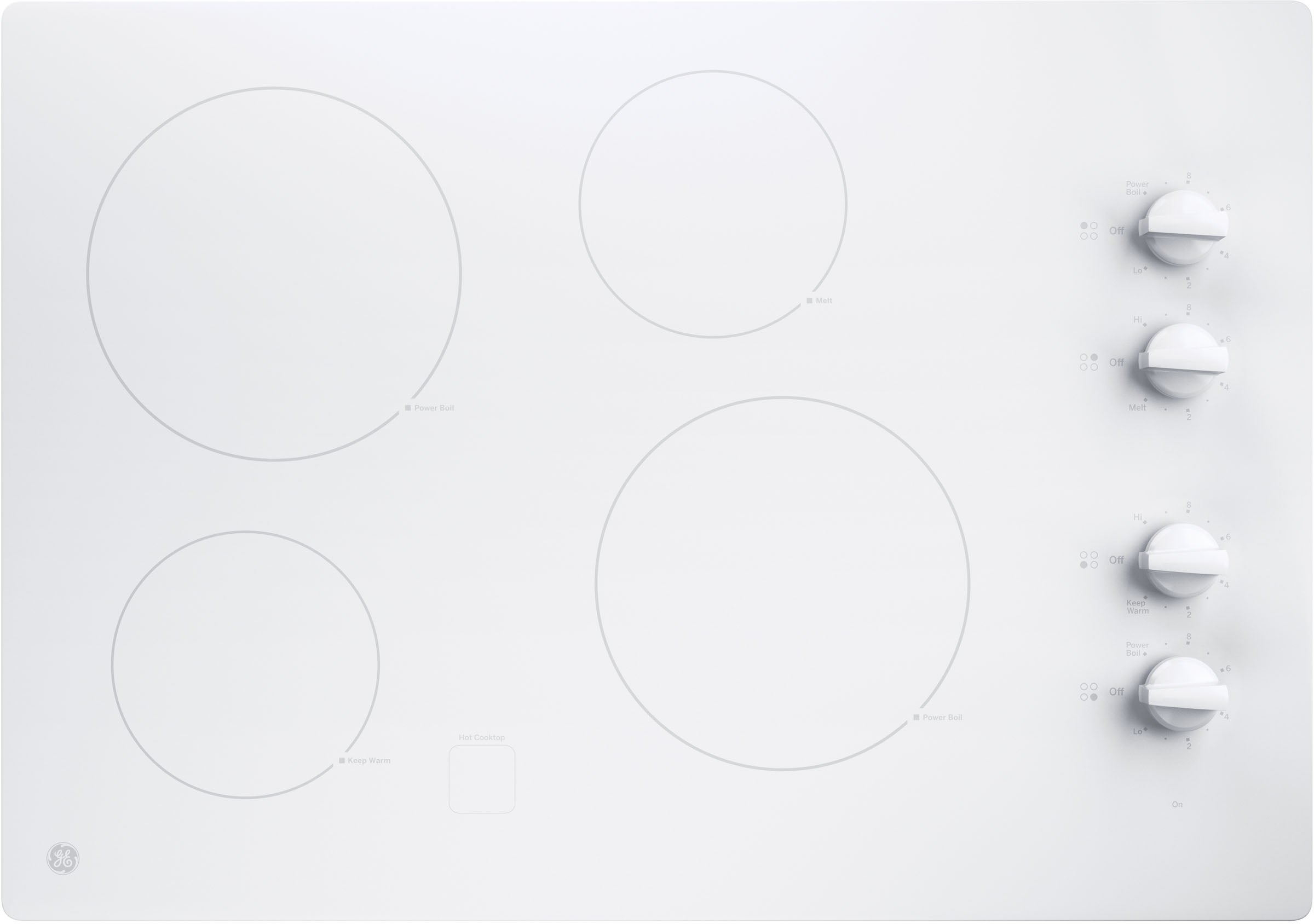 GE JP3030TWWW 30 Inch Built-In Electric Cooktop White | Plesser's