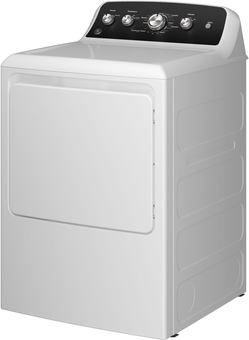 GE ETD48EASWWB 27 Inch Top Load Electric Dryer with Spanish Contr...