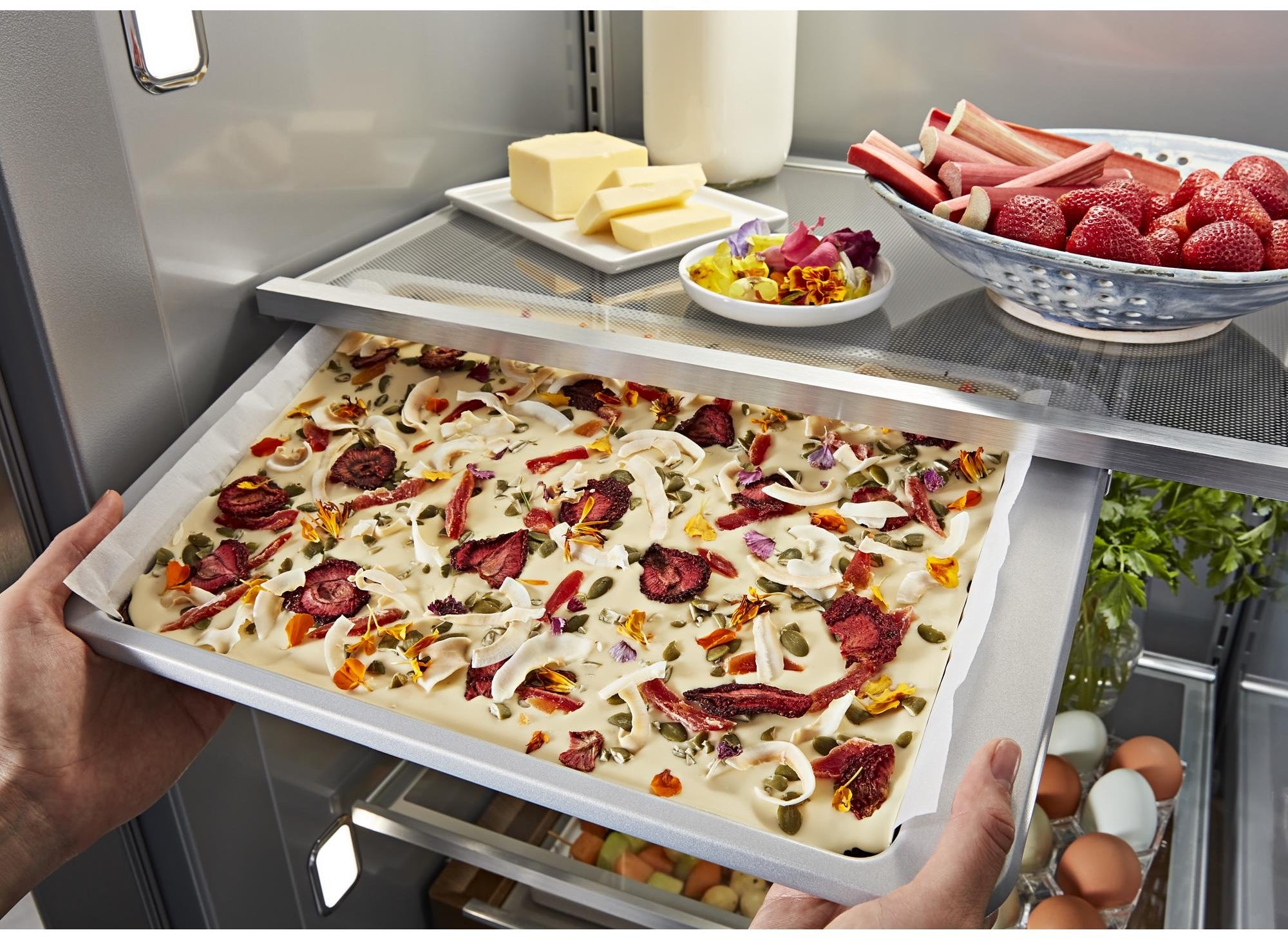 KitchenAid KBSN702MBS 42 Inch Built-In Side by Side Refrigerator