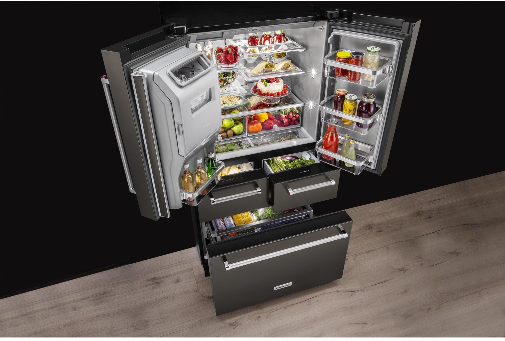 KitchenAid KRMF706EBS Black Stainless Steel, Print Shield