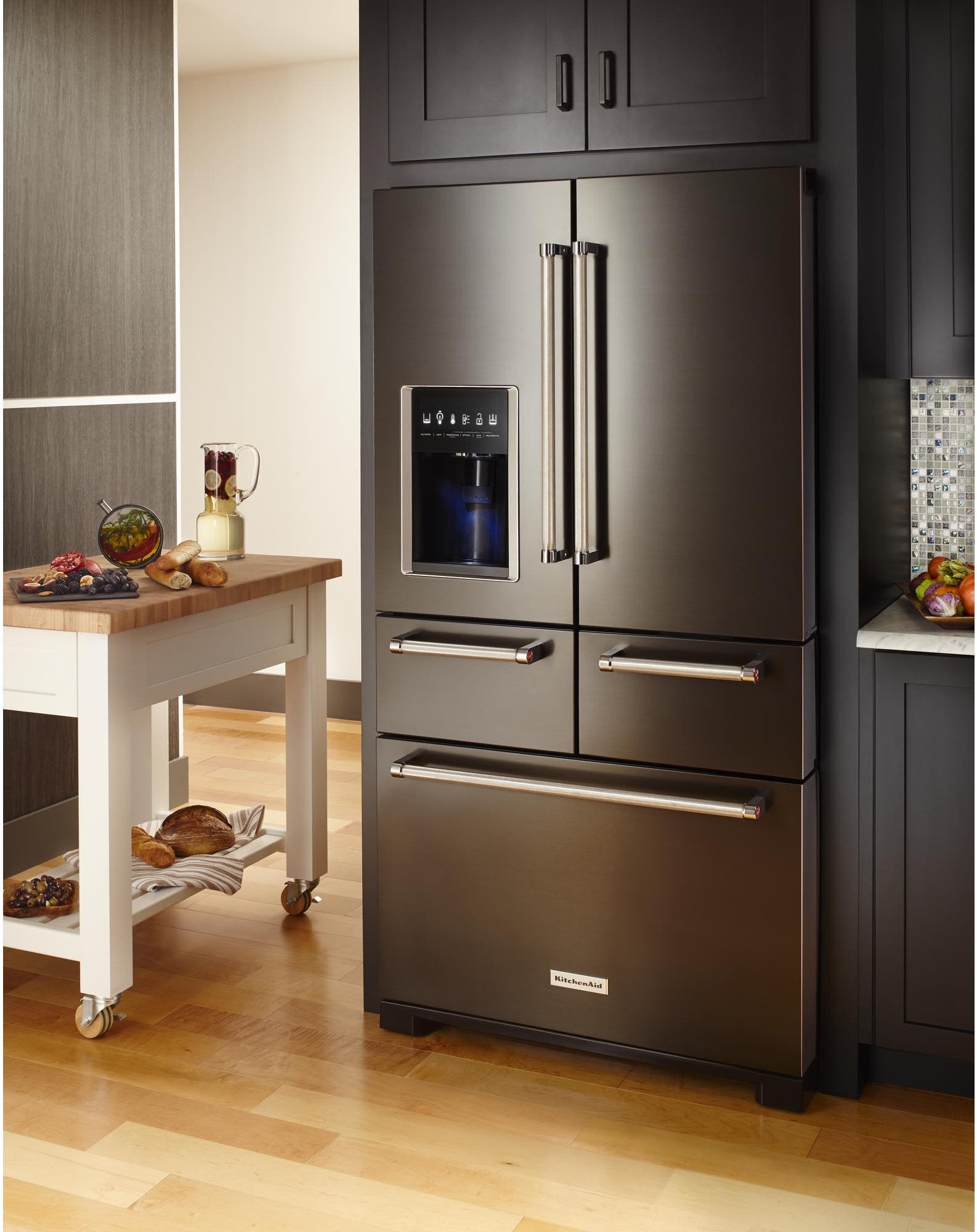 KitchenAid KRMF706EBS Black Stainless Steel, Print Shield