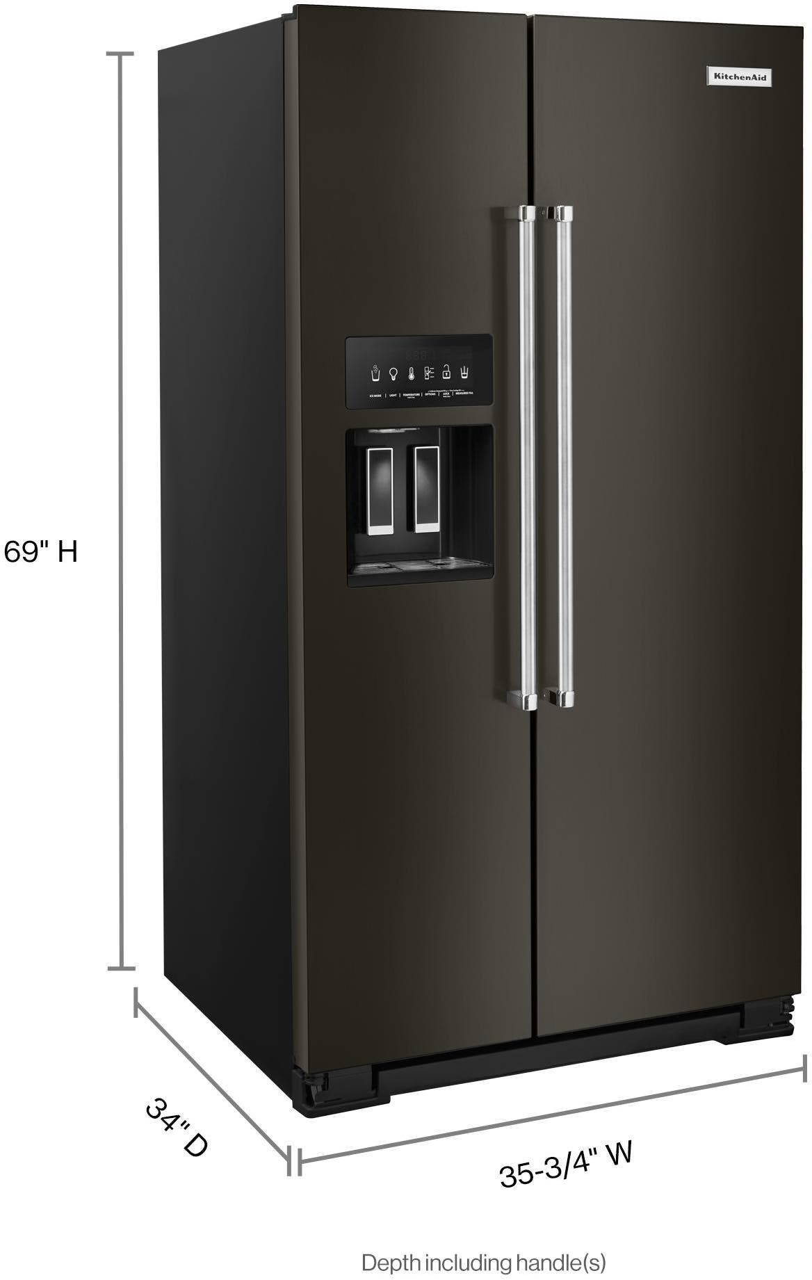 KitchenAid KRSF705HBS Black Stainless Steel, Print Shield