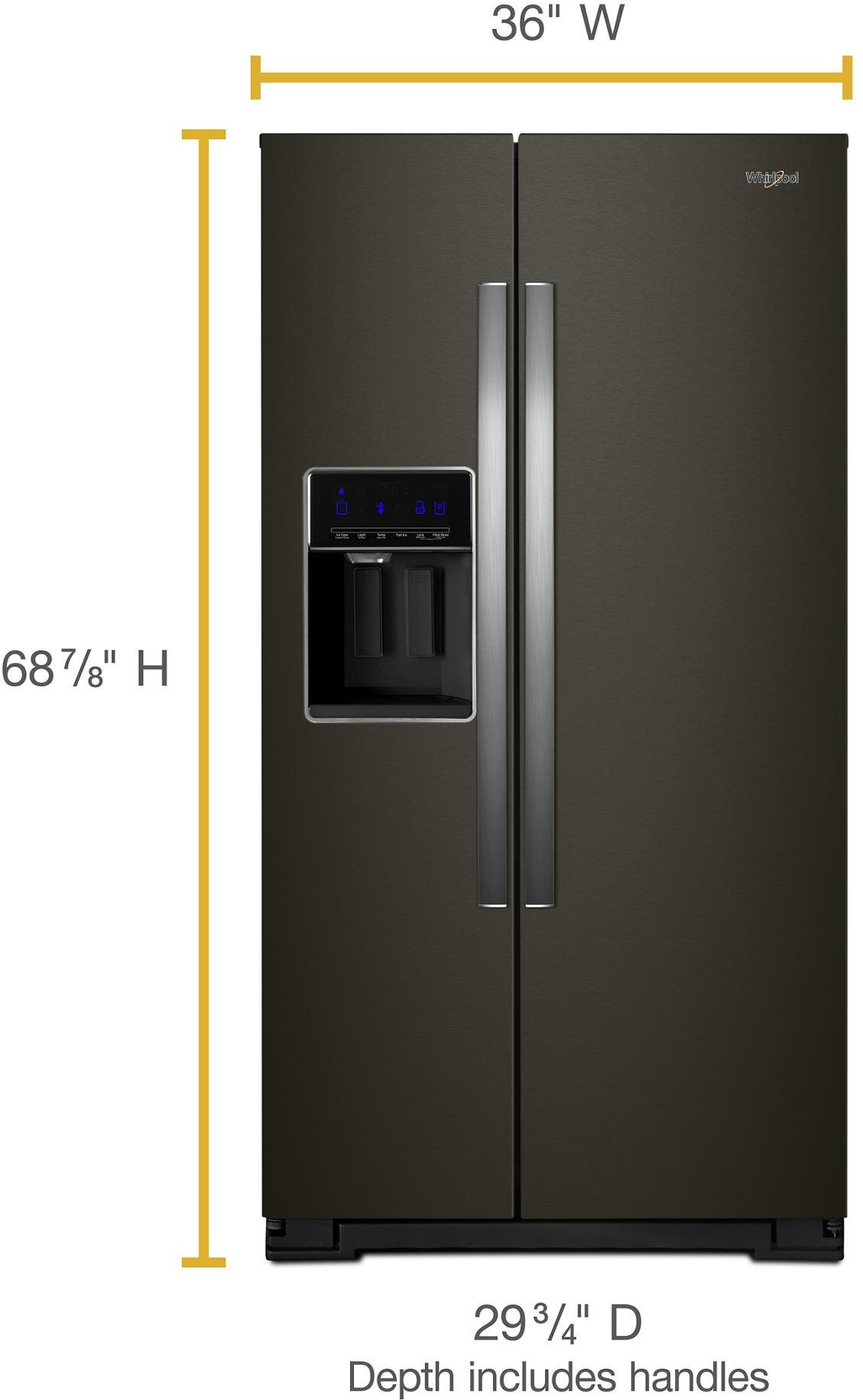 Whirlpool WRS571CIHV Fingerprint Resistant Black Stainless Steel