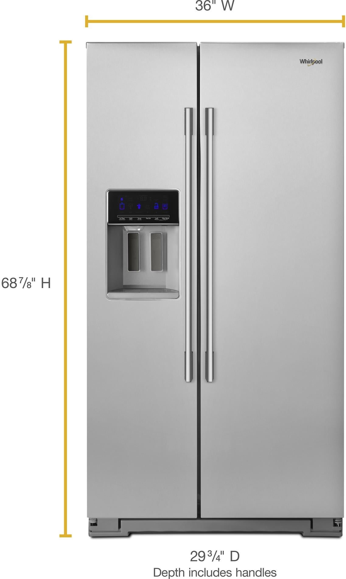 Whirlpool WRSA71CIHZ 21 Cu.Ft. Side-by-Side Counter Depth