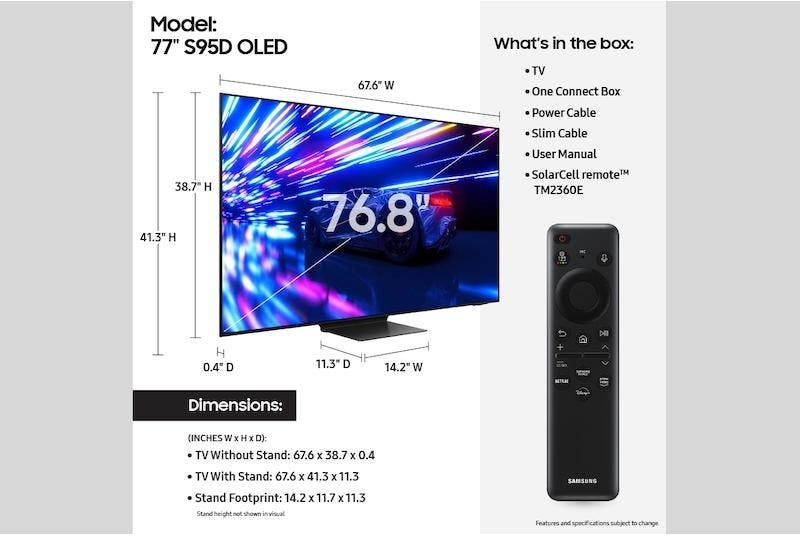 Samsung Electronics QN77S95DAFXZA 77 Inch