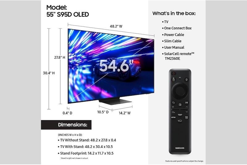 Samsung Electronics QN55S95DAFXZA 4K UHD 120 Hz Infinity One
