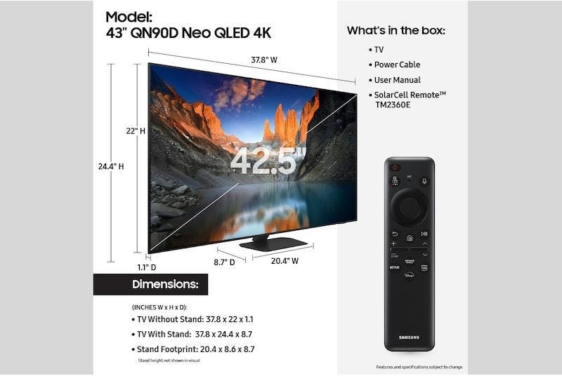 Samsung Electronics QN43QN90DAFXZA 43 Inch