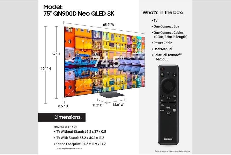 Samsung Electronics QN75QN900DFXZA 75 Inch