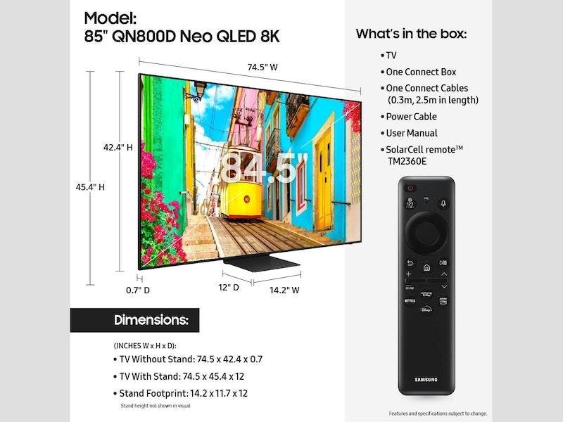 Samsung Electronics QN85QN800DFXZA 85 Inch