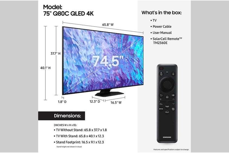 Samsung Electronics QN75Q80CAFXZA 75 Inch