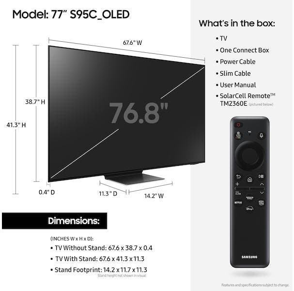 Samsung Electronics QN77S95CAFXZA 77 Inch