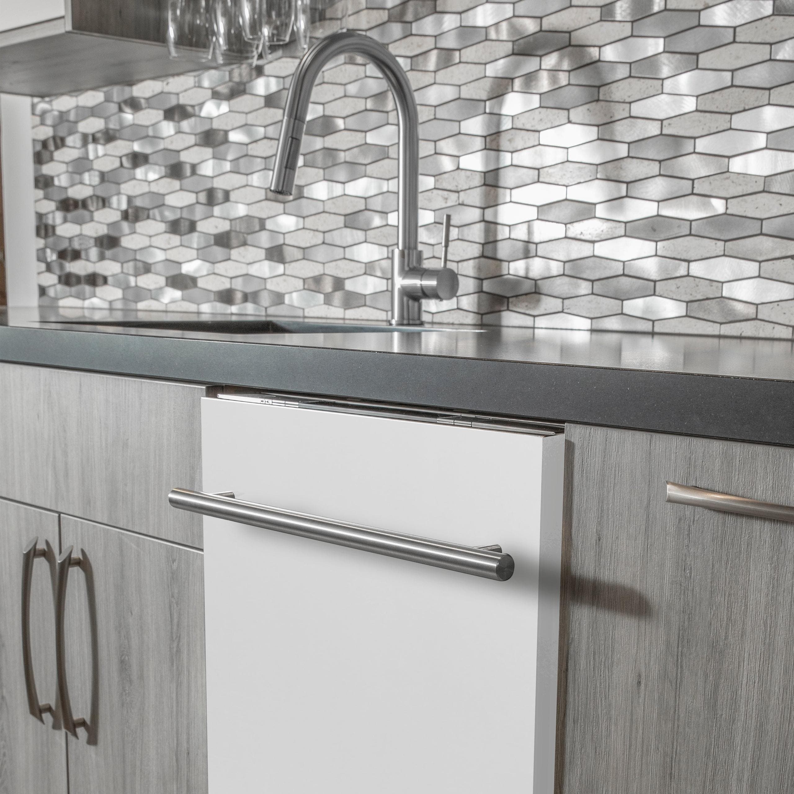 Zline DWWMH24 White Matte, Modern Handle