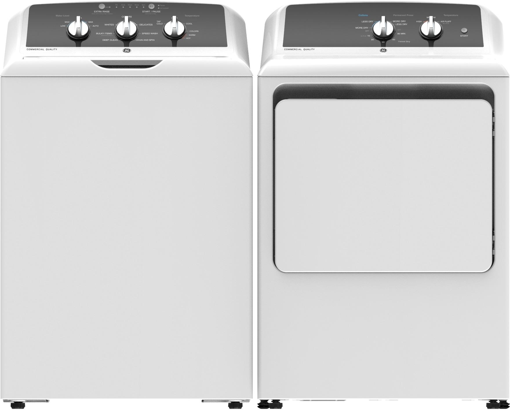 GE GTW525ACPWB White W/ Black Stainless Look Graphics