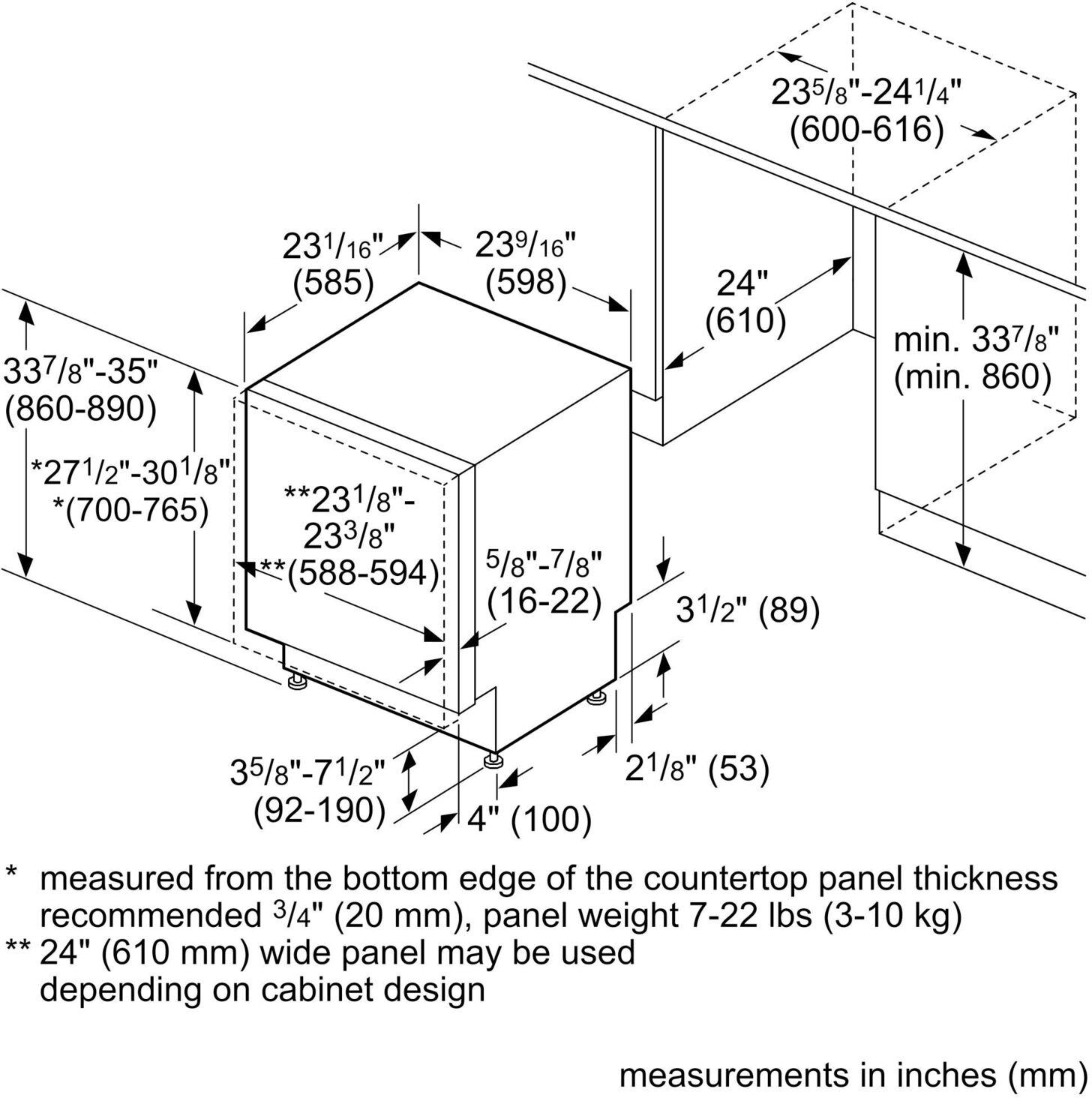 Bosch SHVM63W53N Panel Ready