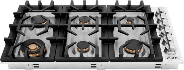 Zline RC36 36 Inch Drop-In Gas Cooktop with 6 Sealed Burners:...