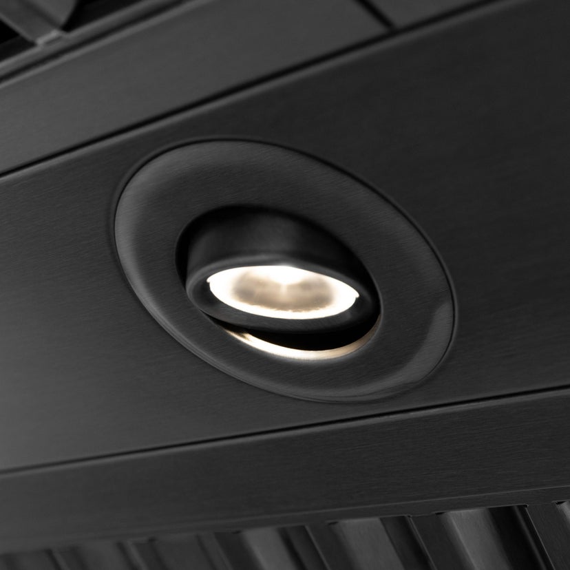 Zline BS655N30 Wall Mount Ducted Range Hood with LED Lights: Blac...