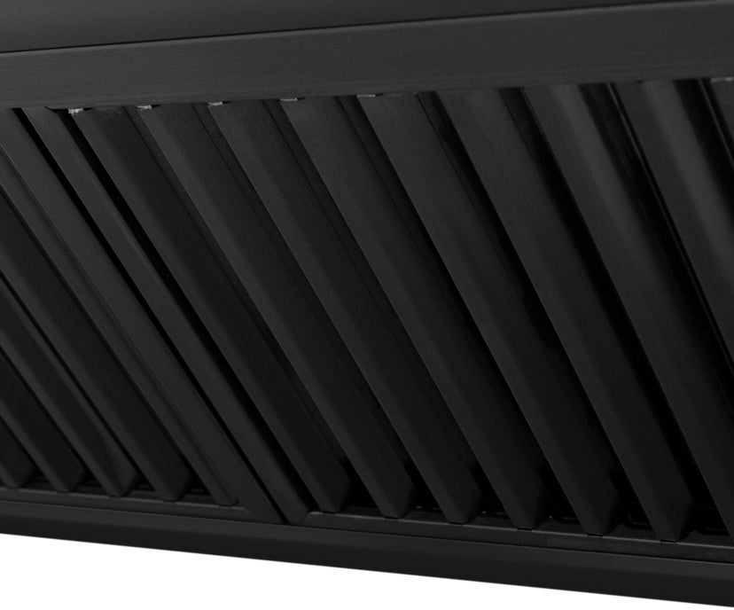 Zline BS655N30 Wall Mount Ducted Range Hood with LED Lights: Blac...