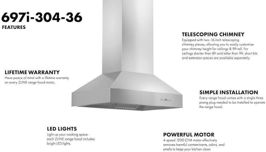 Zline 697I30436 Stainless Steel, 36 Inch