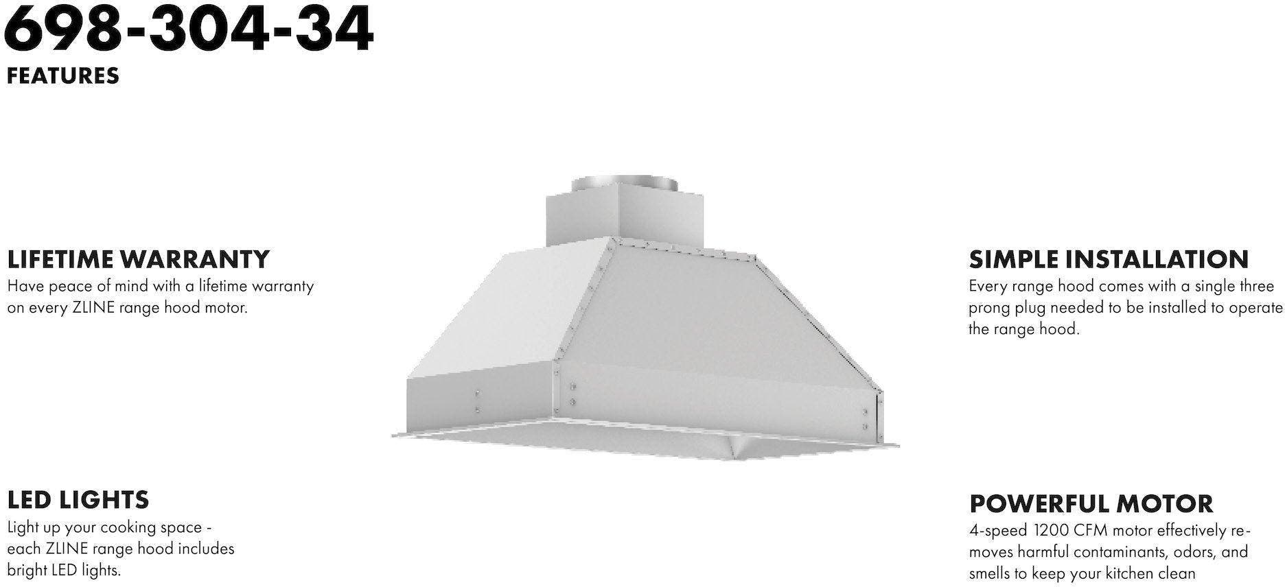 Zline 69830446 Stainless Steel, 46 Inch, 1200 CFM