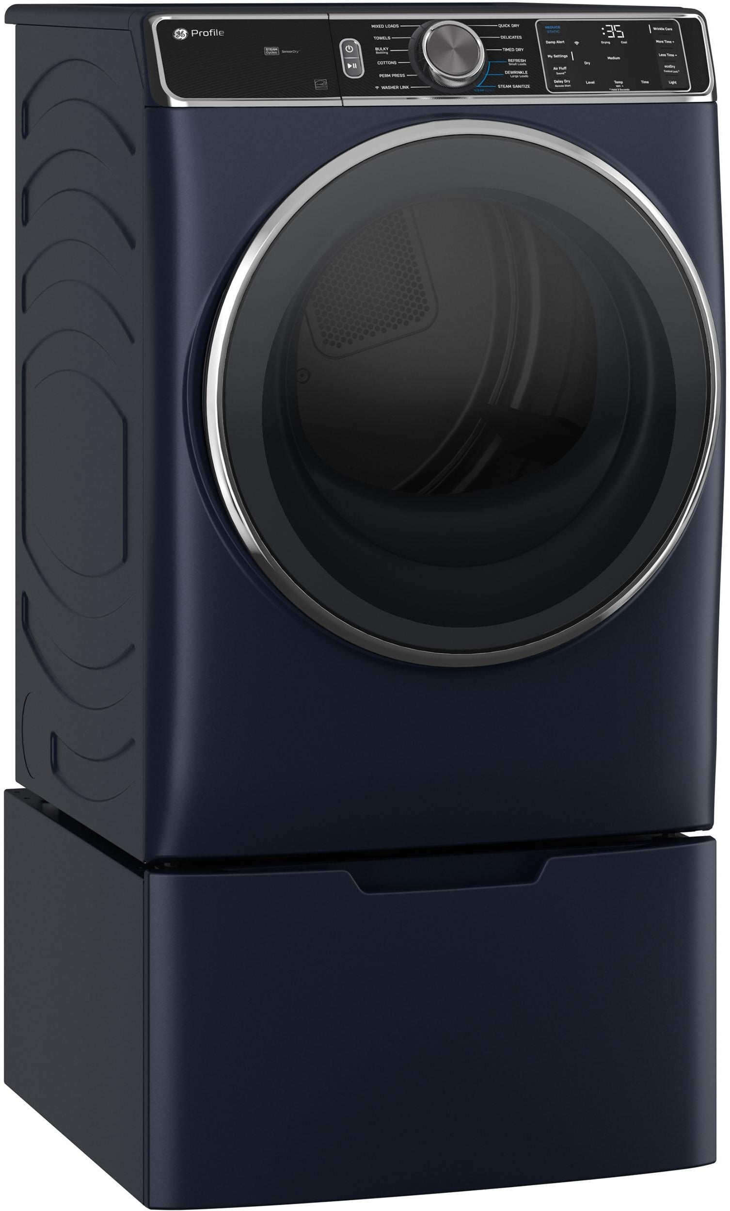 GE PFD87ESPVRS 28 Inch Smart Front Load Electric Dryer Sapphire