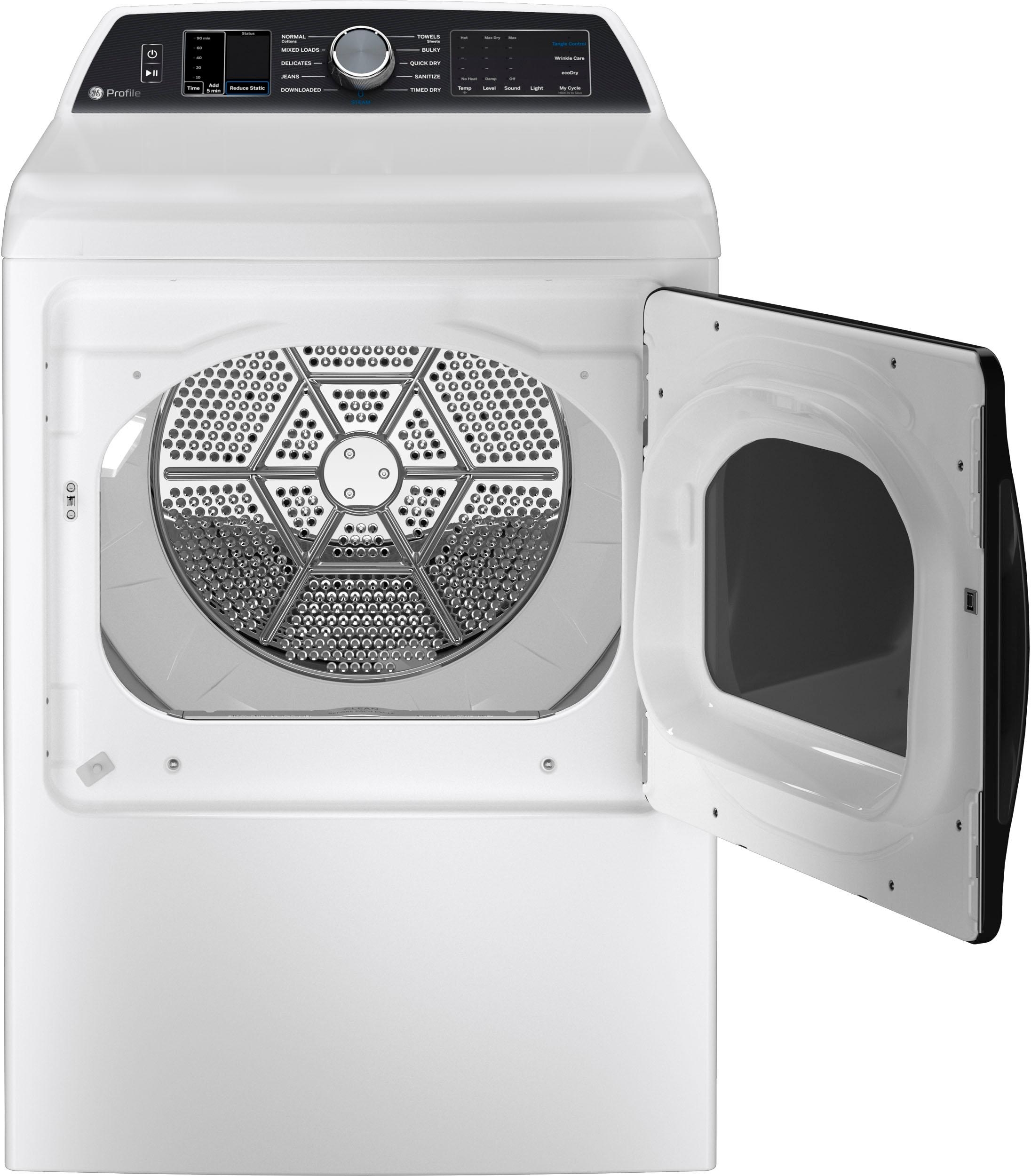 GE PTD70EBSTWS White with Silver Backsplash