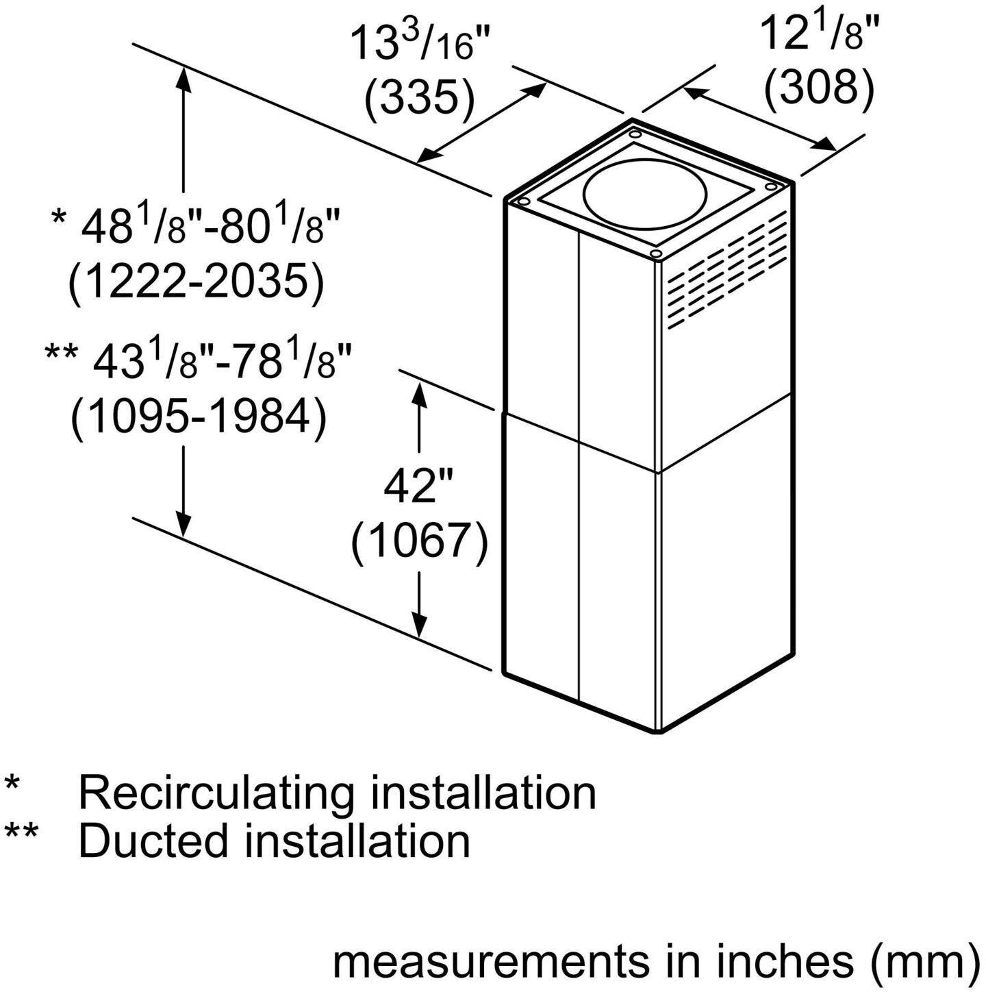 Bosch HCIEXT5UC 9' to 12' Ceilings