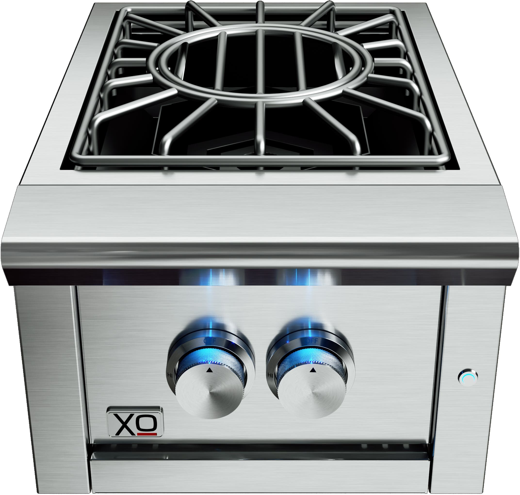 16 Inch Power Side Burner with 60,000 BTU, Stainless Steel Construction, LED Control Lights, Stainless Steel Cover and Removable Wok Ring