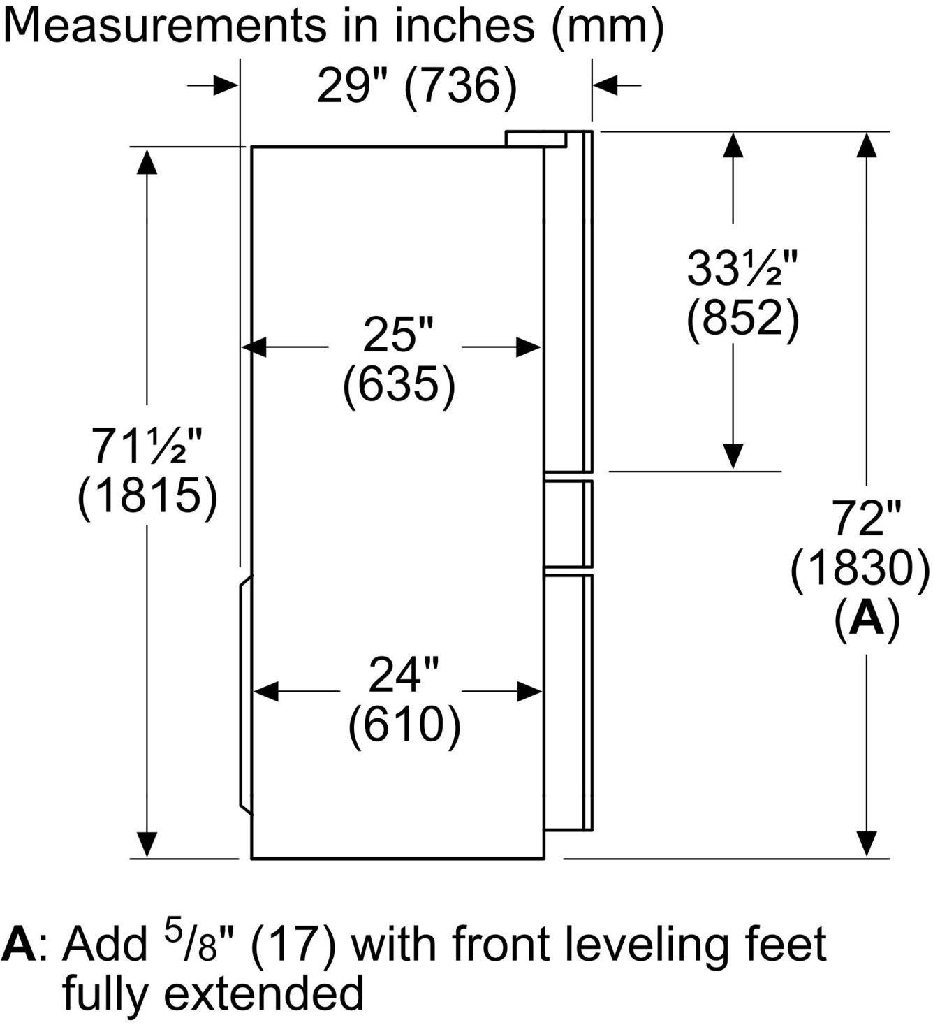 Bosch B36CL81ENG 36 Inch Freestanding 4 French Door Smart