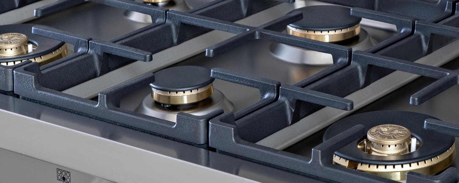 Bertazzoni PROF366RTBXT Stainless Steel, Brass Burners, Natural Gas