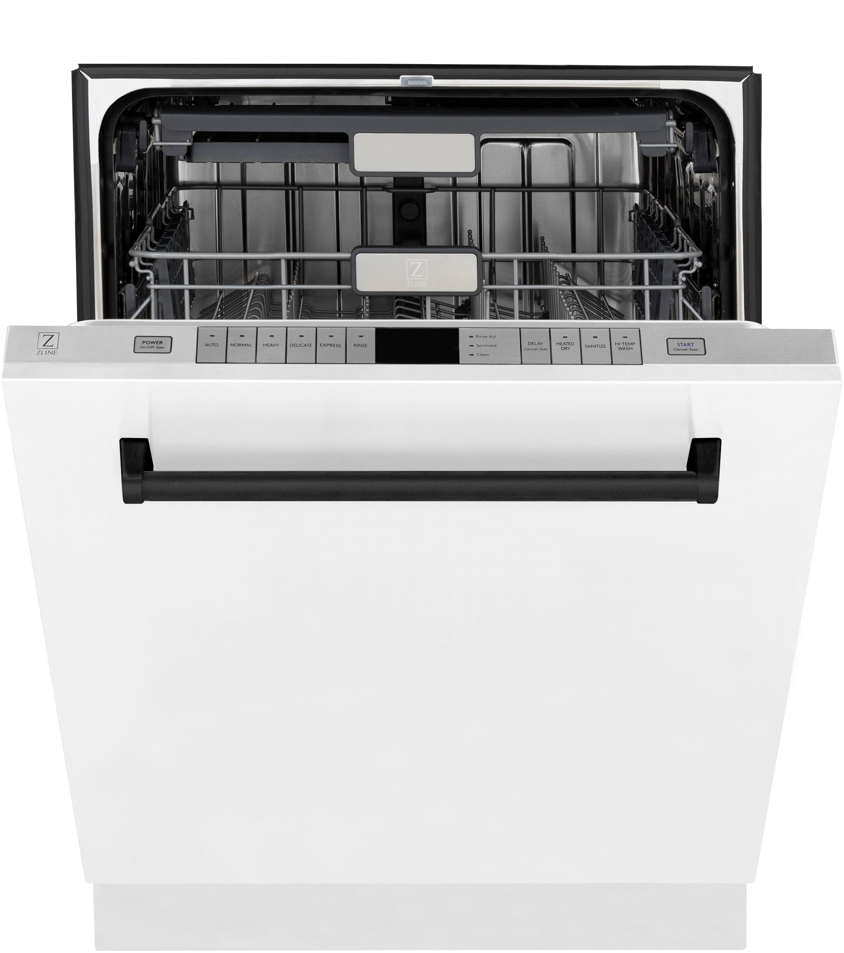 Zline DWMTZWM24MB White Matte With Matte Black Handle, 51dba