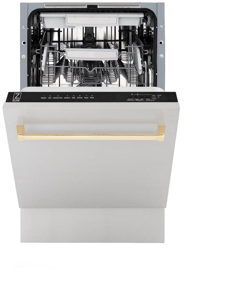 Zline DWVZ30418G Stainless Steel With Gold Handle, 51dba