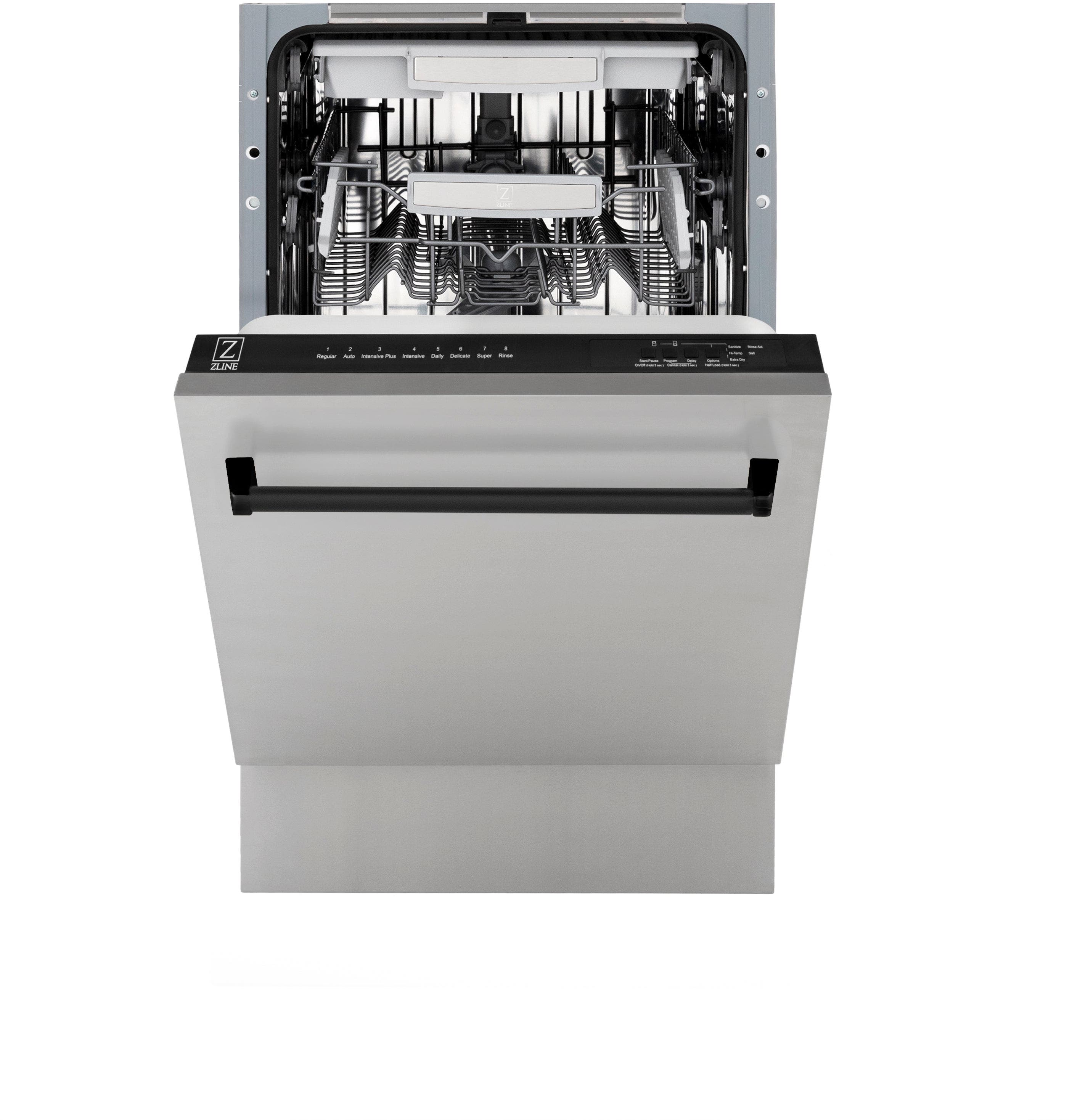Zline DWVZ30418MB Stainless Steel With Matte Black Handle, 51dba