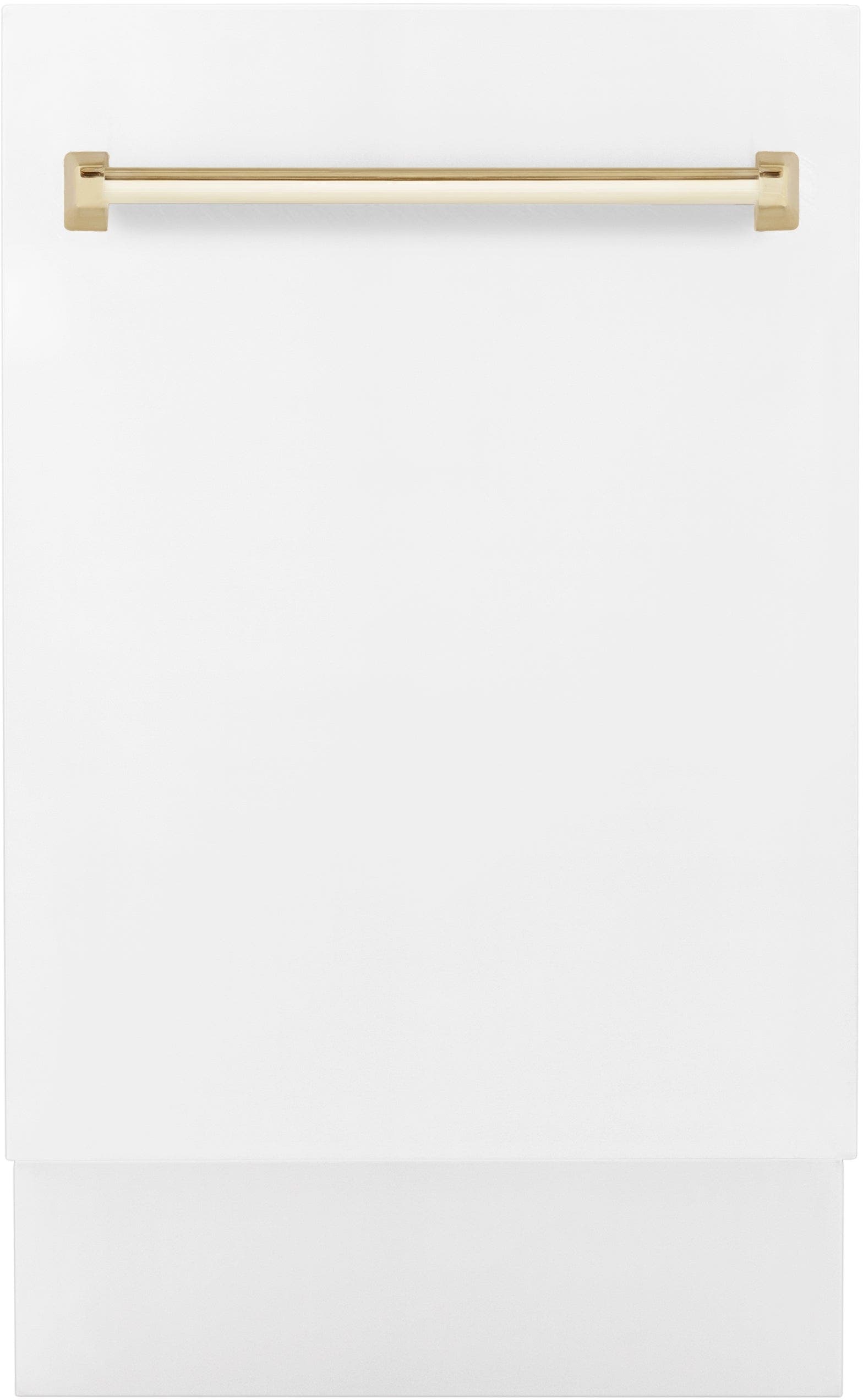Zline DWVZWM18G White Matte With Gold Handle, 51dba