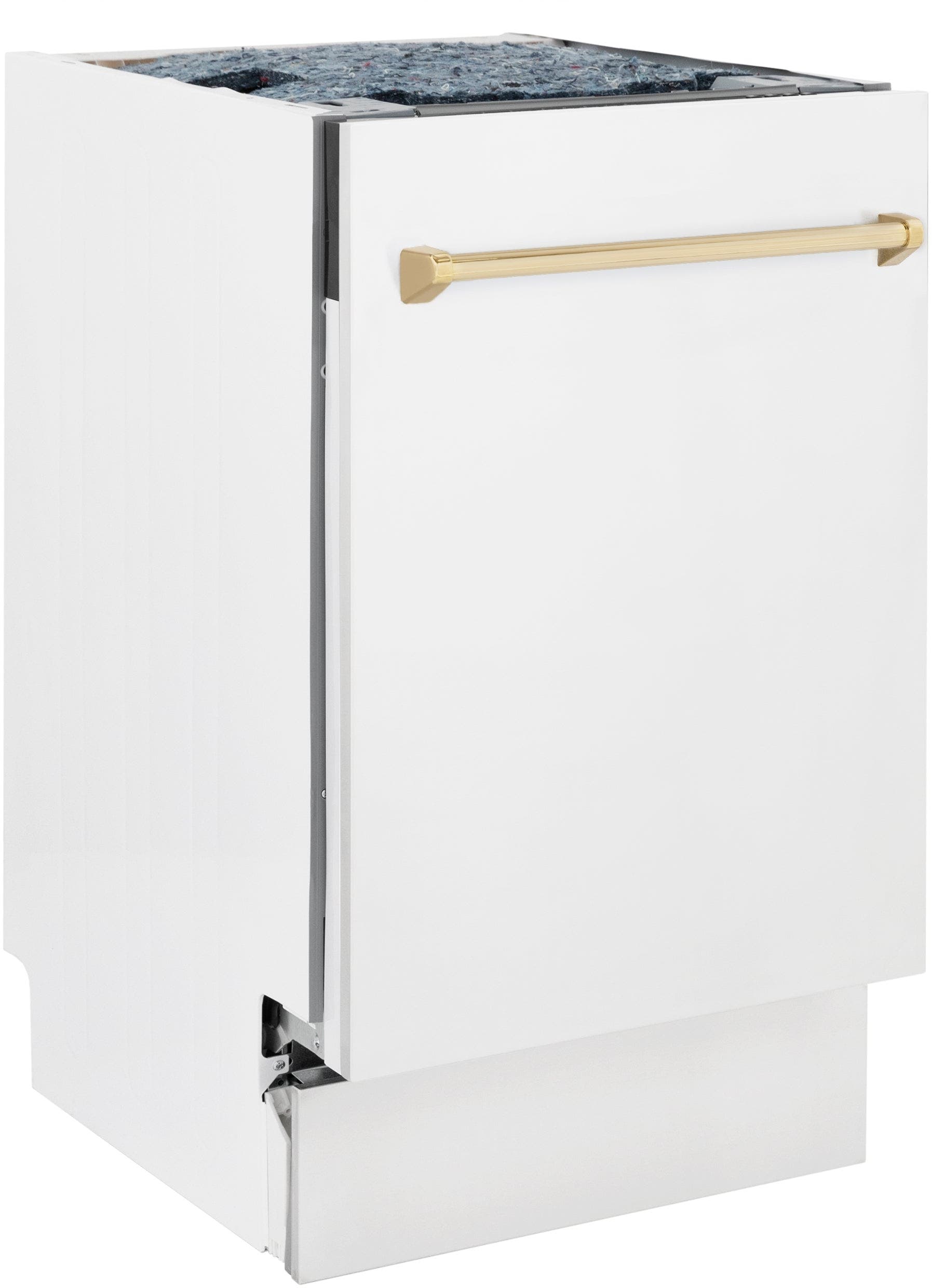 Zline DWVZWM18G White Matte With Gold Handle, 51dba