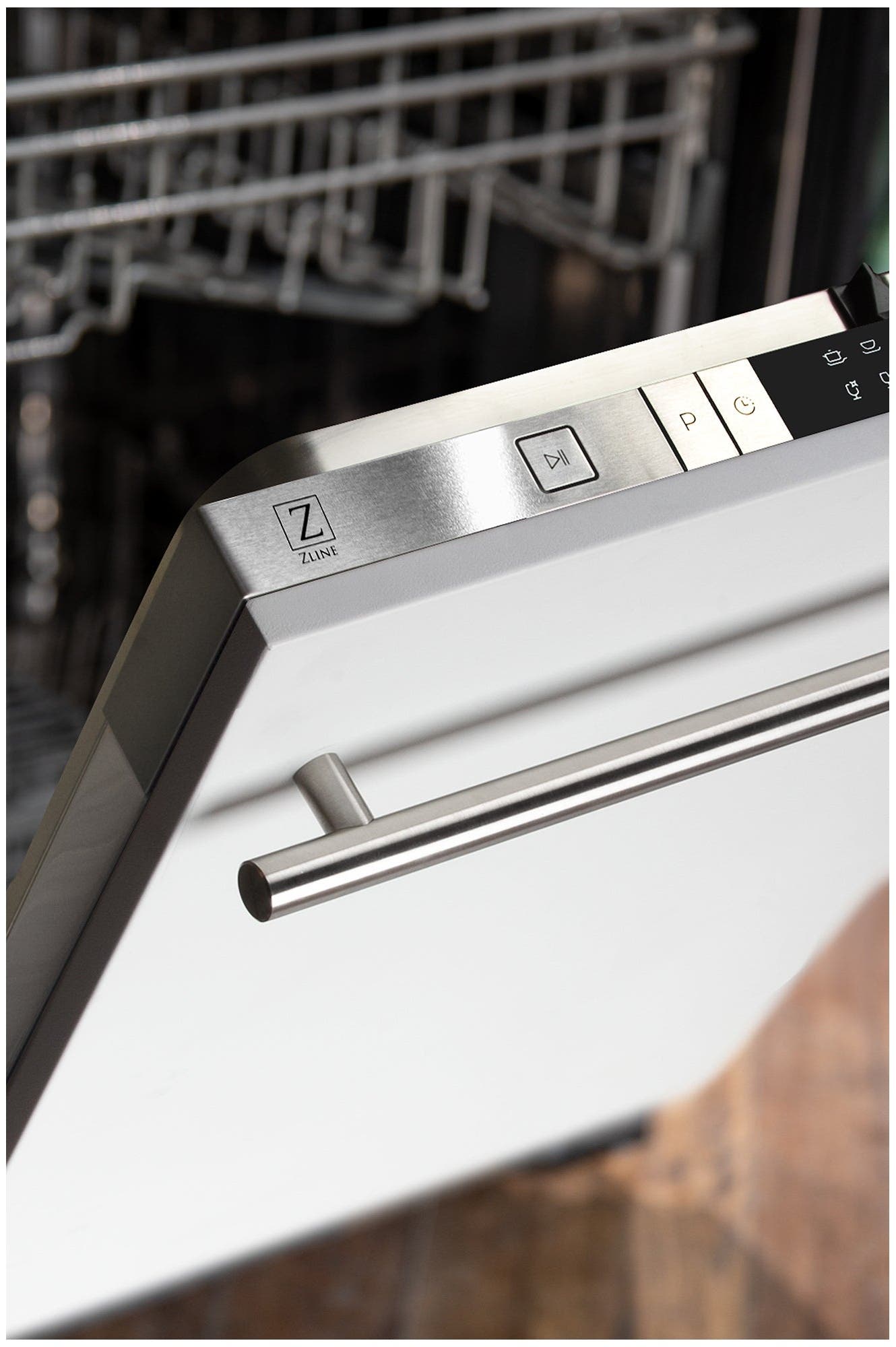 Zline DWWMH24 White Matte, Modern Handle