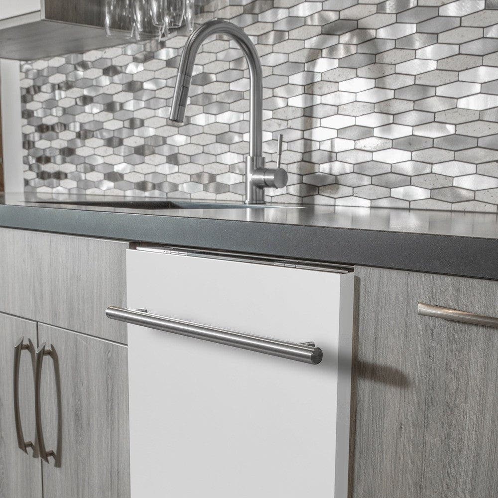 Zline DWWMH24 White Matte, Modern Handle
