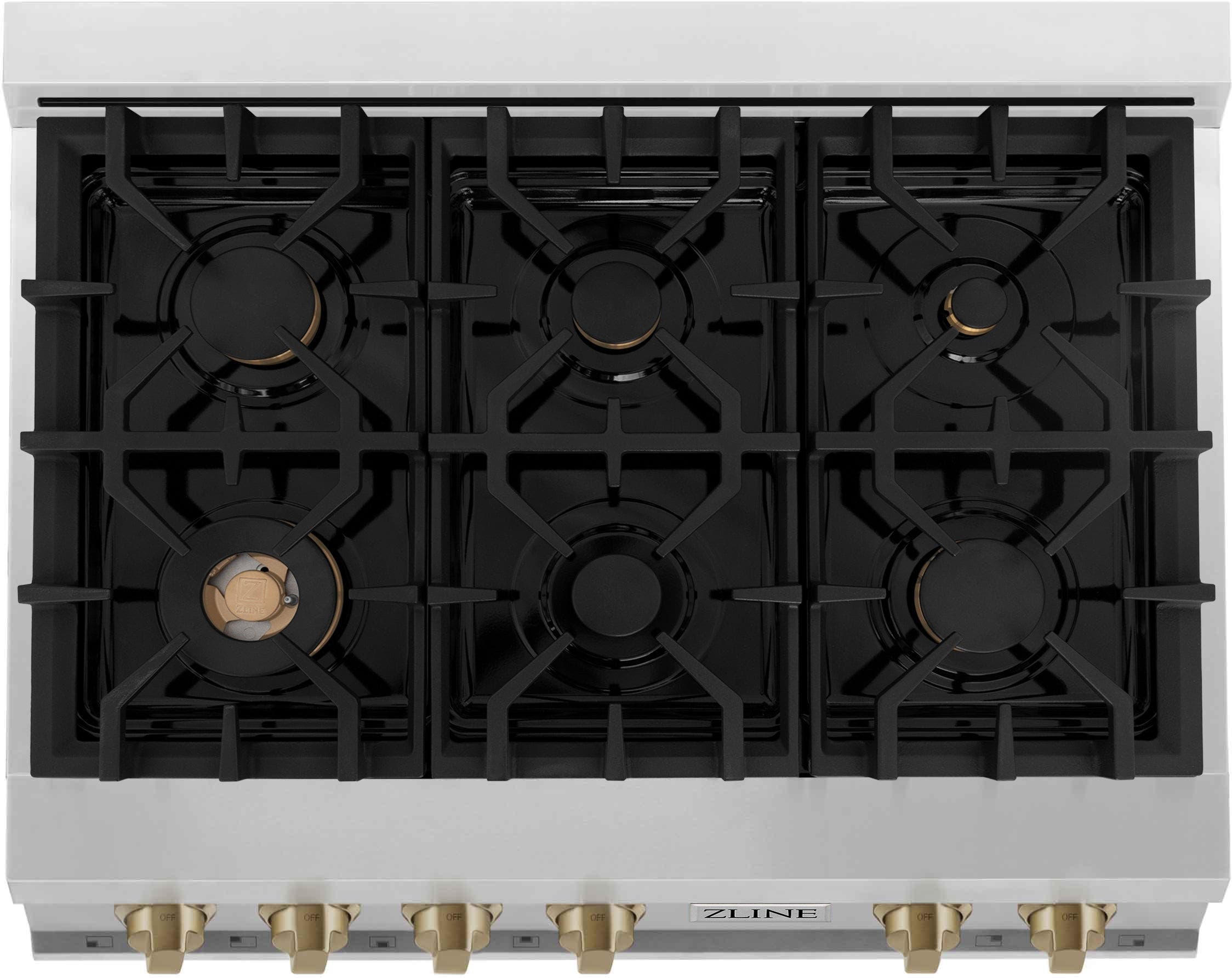Zline RTZ36CB Stainless Steel And Champagne Bronze Accents