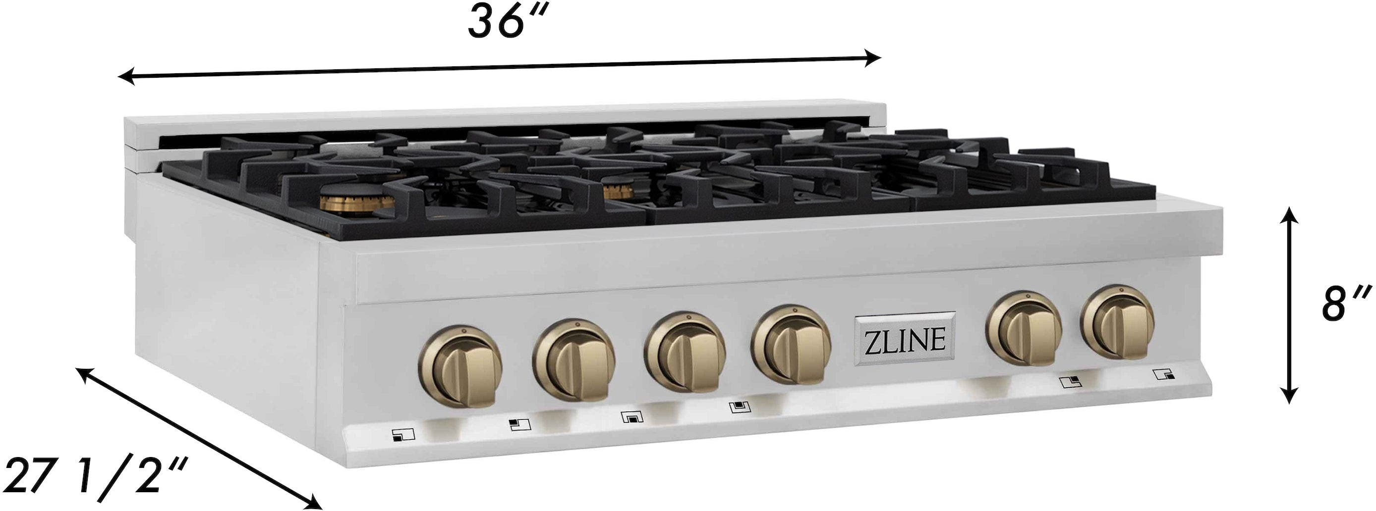 Zline RTZ36CB Stainless Steel And Champagne Bronze Accents