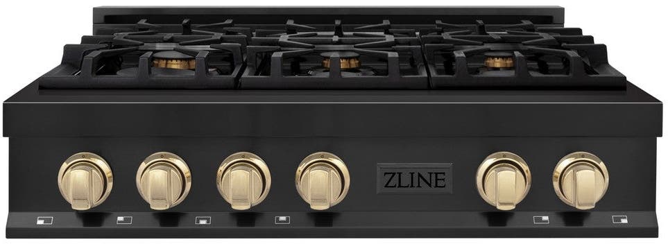 Zline RTBZ36G Black Stainless Steel And Gold Accents