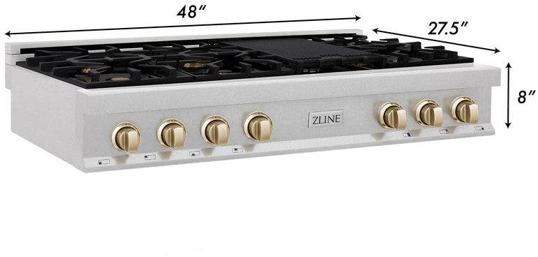 Zline RTSZ48G Durasnow Stainless Steel And Gold Accents