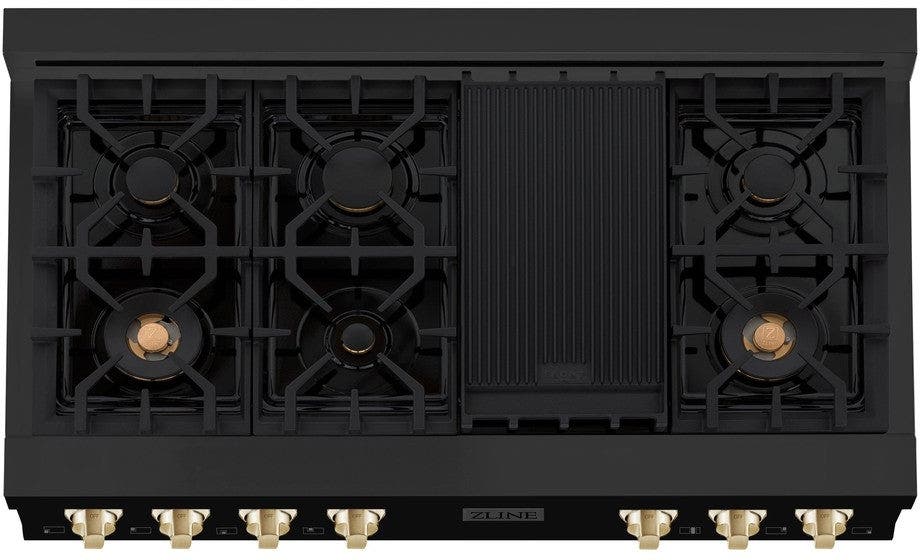 Zline RTBZ48G Black Stainless Steel And Gold Accents