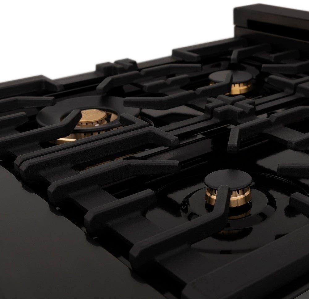 Zline RTBZ48G Black Stainless Steel And Gold Accents
