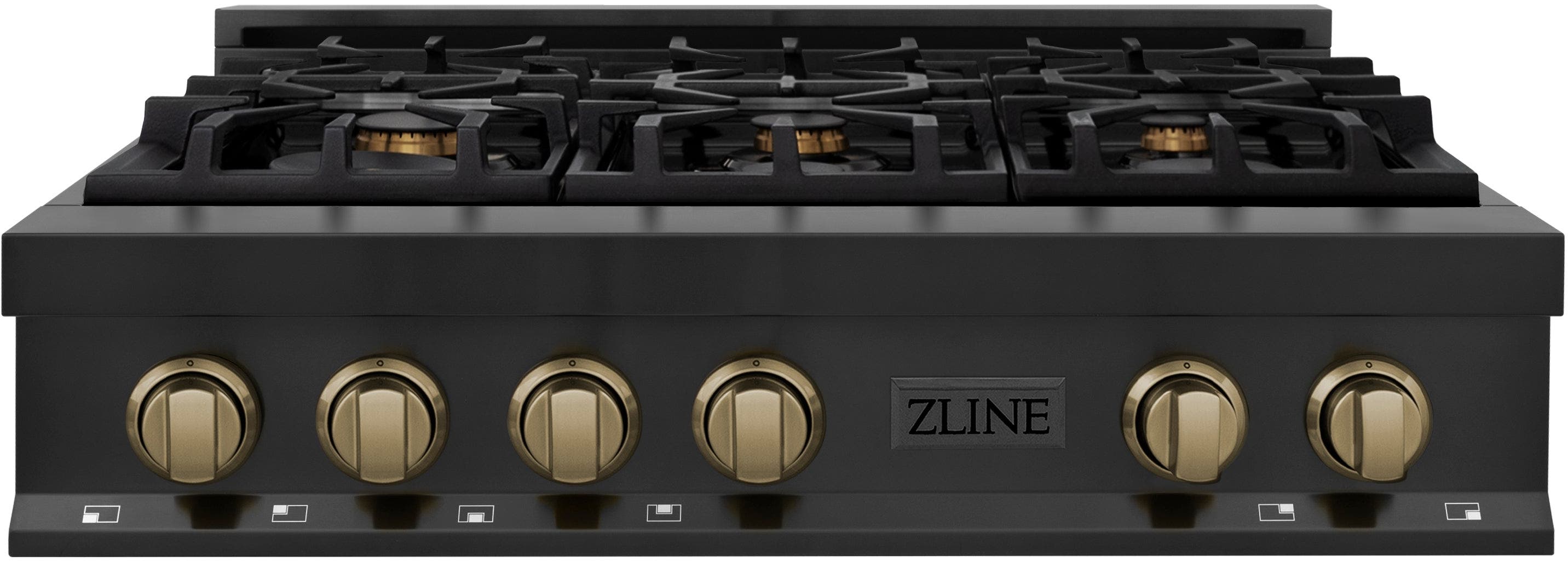 Zline RTBZ36CB Black Stainless Steel And Champagne Bronze Accents