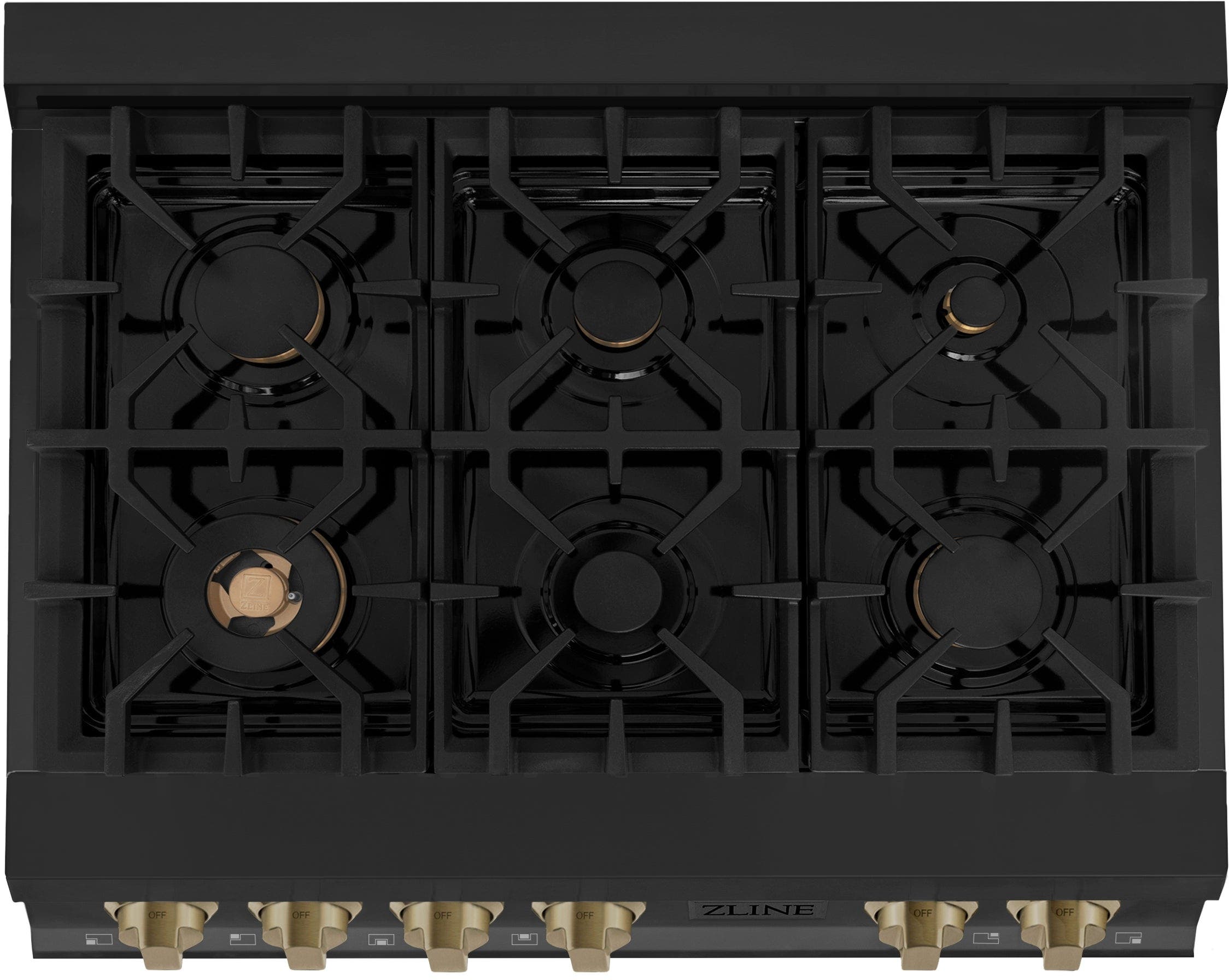 Zline RTBZ36CB Black Stainless Steel And Champagne Bronze Accents